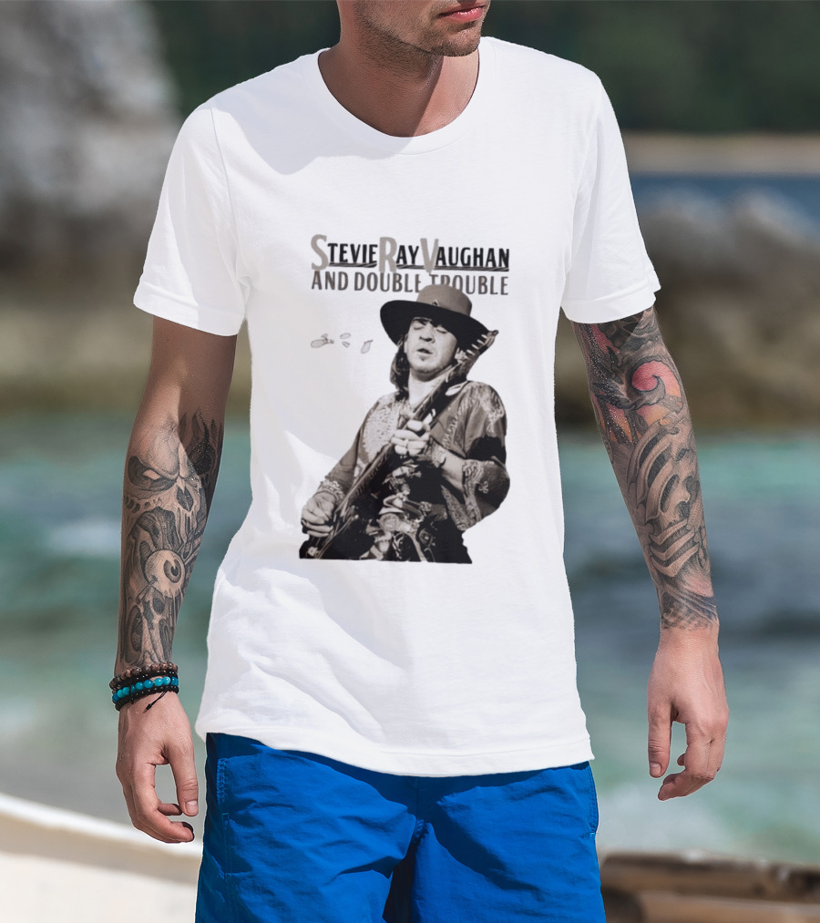Stevie Ray Vaughan And Double Trouble Live Performance Image T-Shirt