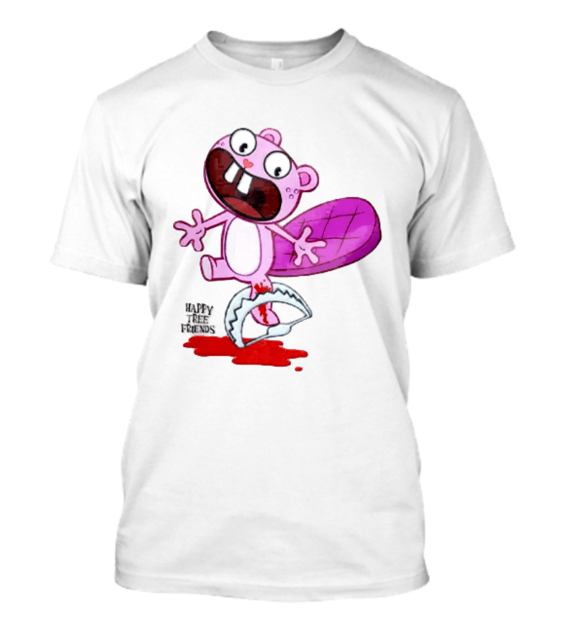 Toothy Happy Tree Friends Cartoon Beaver Stuck In Bear Trap T-Shirt