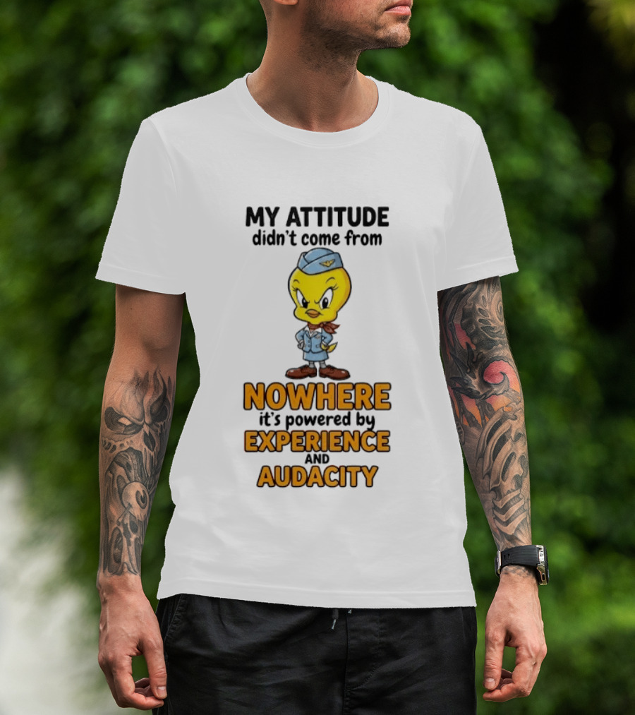 Tweety Bird My Attitude Didn't Come From Nowhere Powered By Experience And Audacity T-Shirt