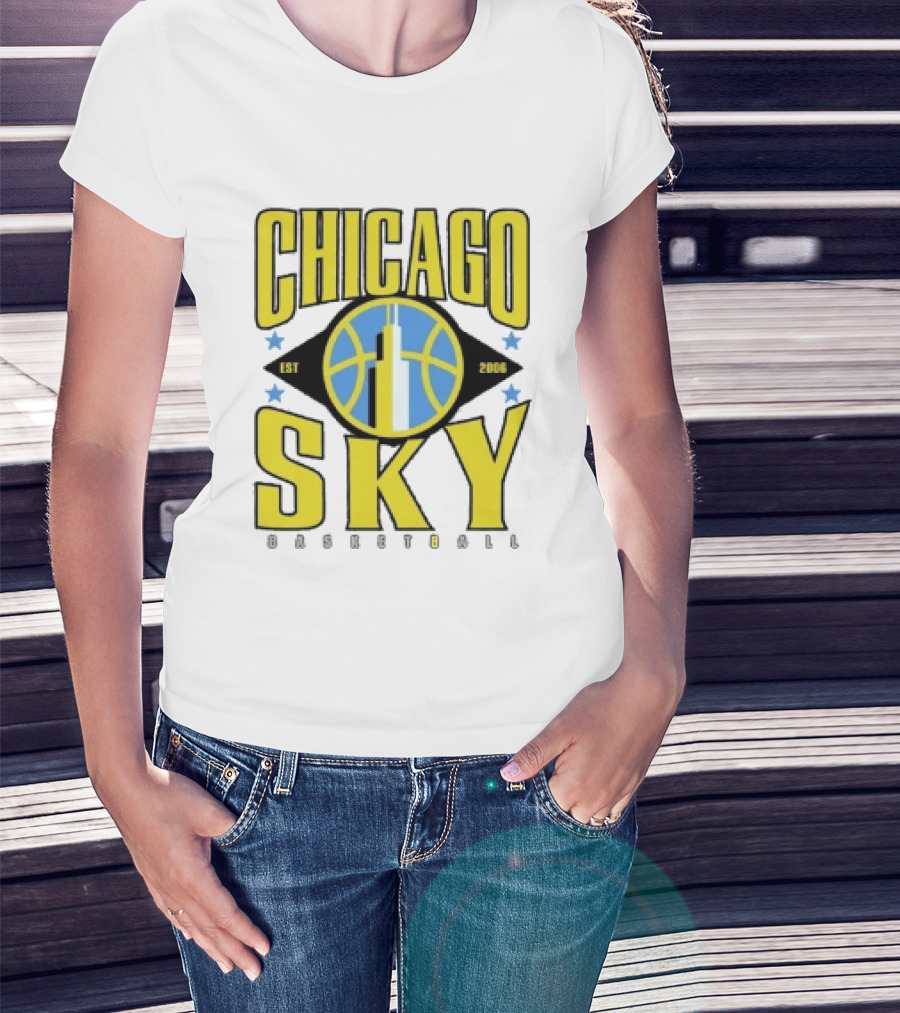 Chicago Sky Est 2006 Basketball Skyline WNBA T-Shirt