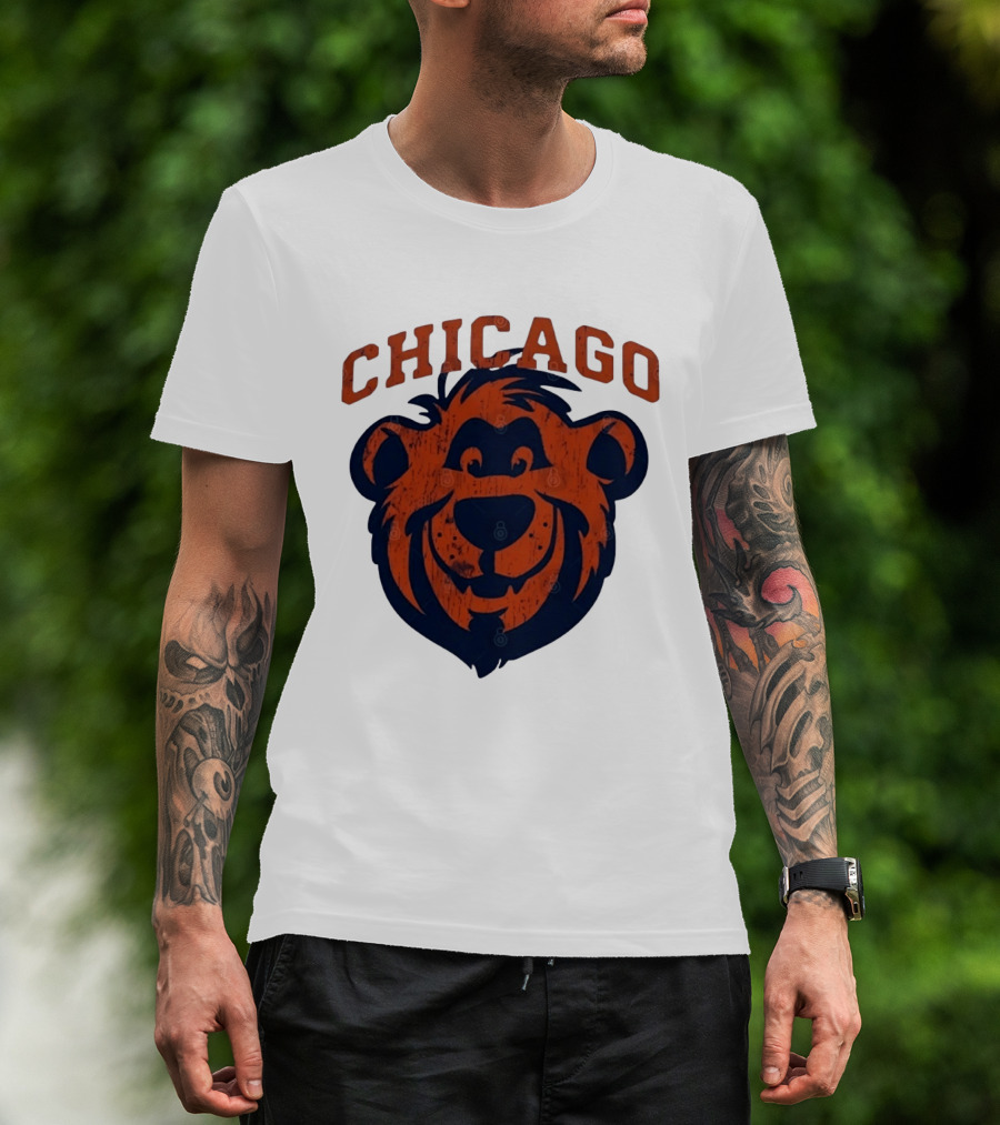 Chicago Bears Distressed Bear Face T-Shirt