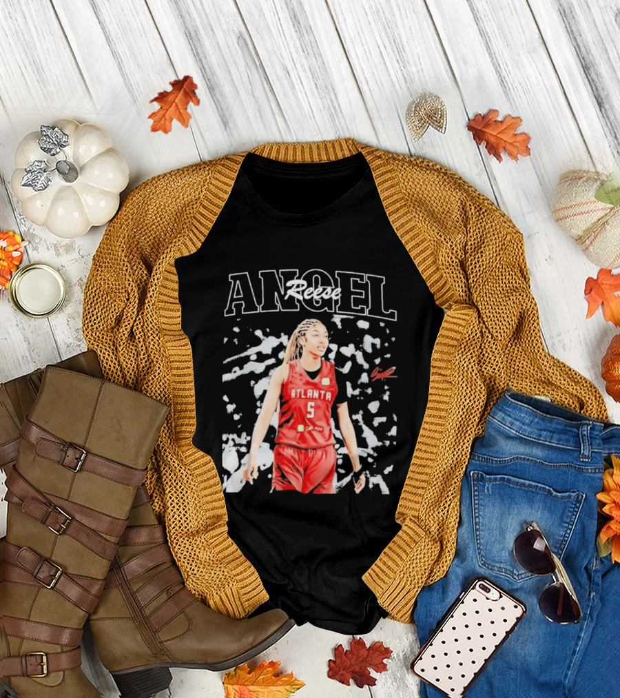 Angel Reese Atlanta No. 5 Basketball Star Burst T-Shirt