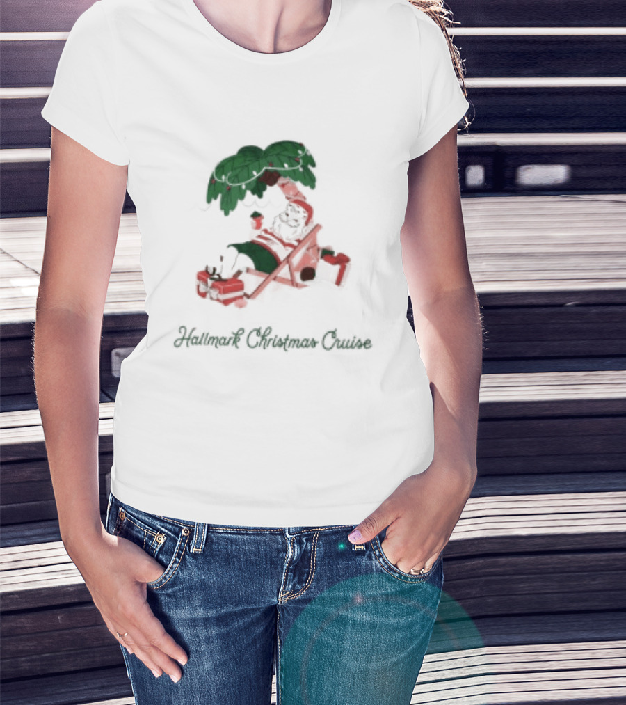 Hallmark Christmas Cruise Store Beach Santa 2026 Holiday Collection T-Shirt