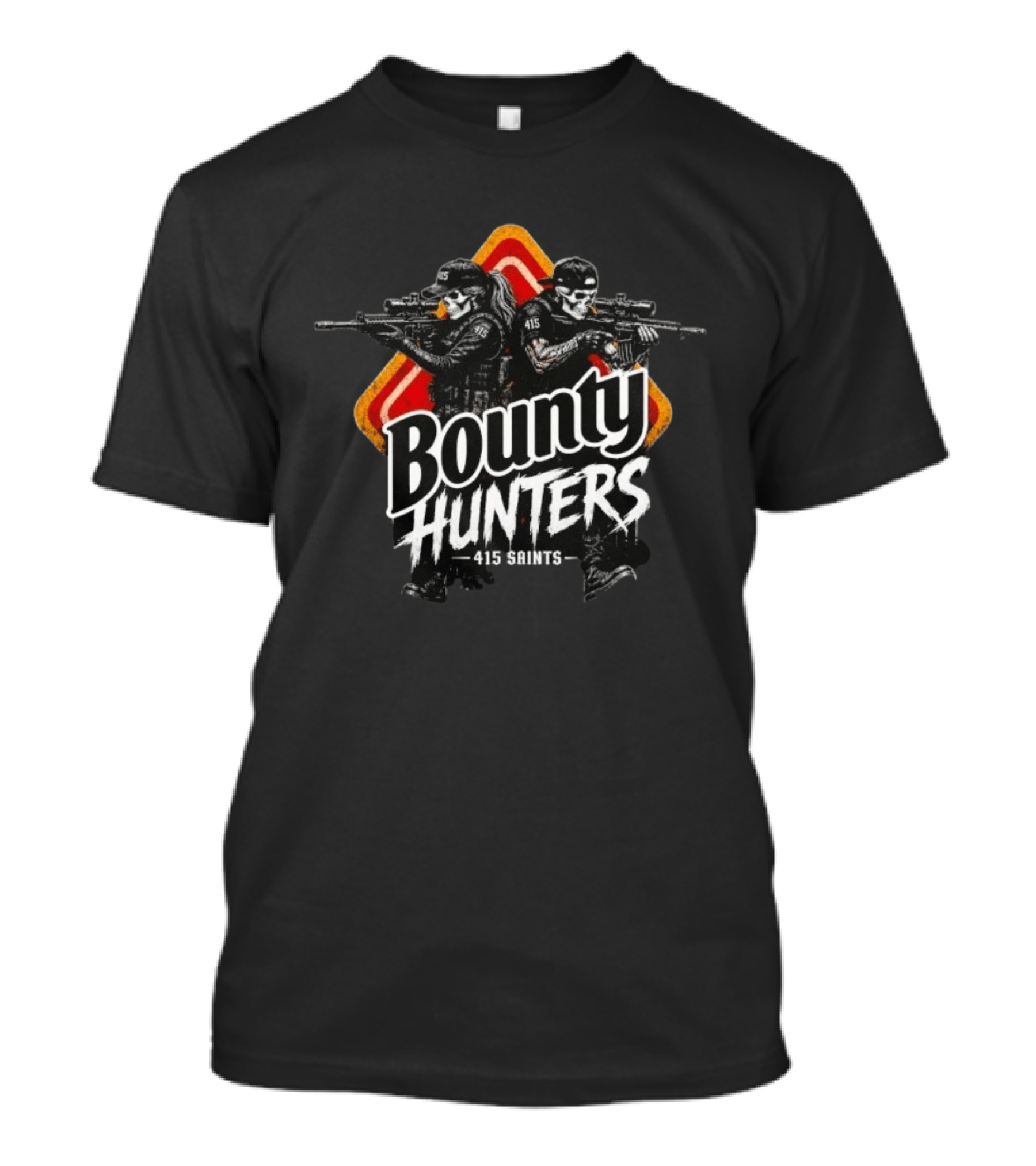 Bounty Hunters 415 Saints Skull Tactical Team Duo T-Shirt
