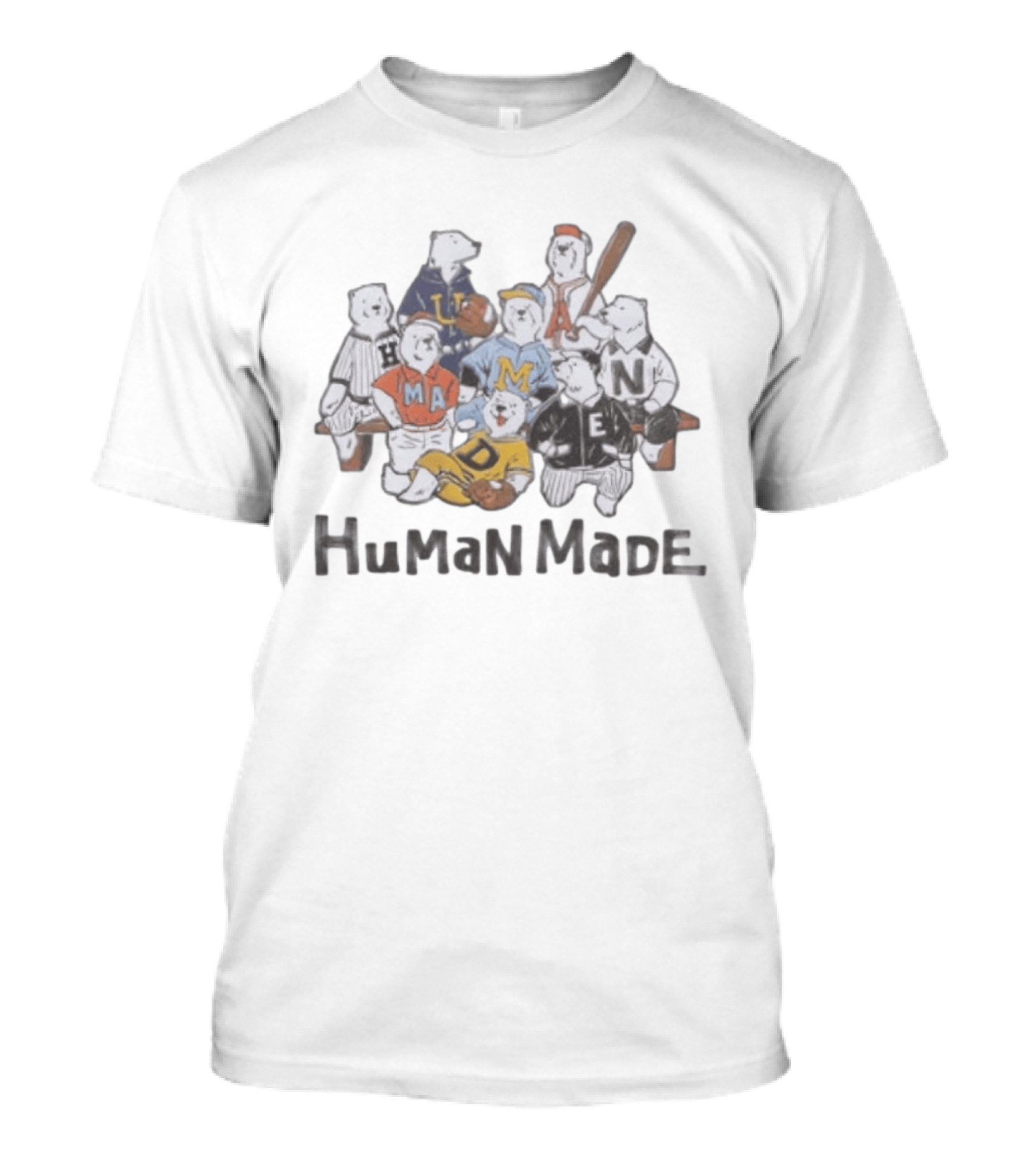 HuMan MaDe Streetwear Baseball Bears Nigo Collection T-Shirt