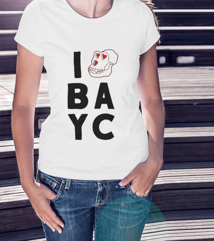 I Love BAYC I Heart Bored Ape Yacht Club NFT Crypto T-Shirt