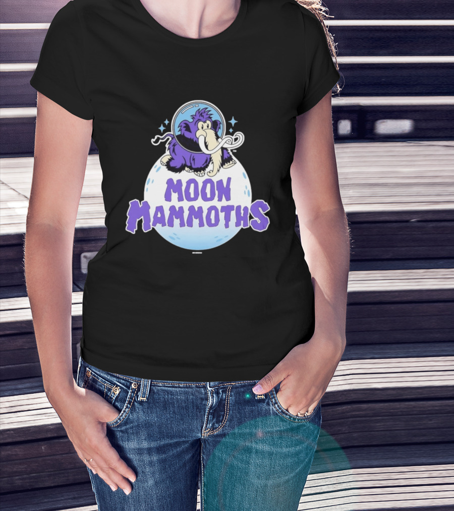 Moon Mammoths Purple Space Elephant Creature Astronaut T-Shirt