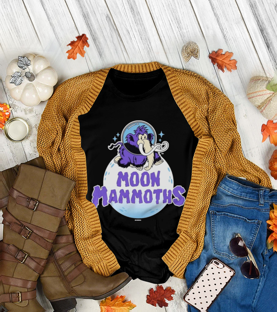 Moon Mammoths Purple Space Elephant Creature Astronaut T-Shirt