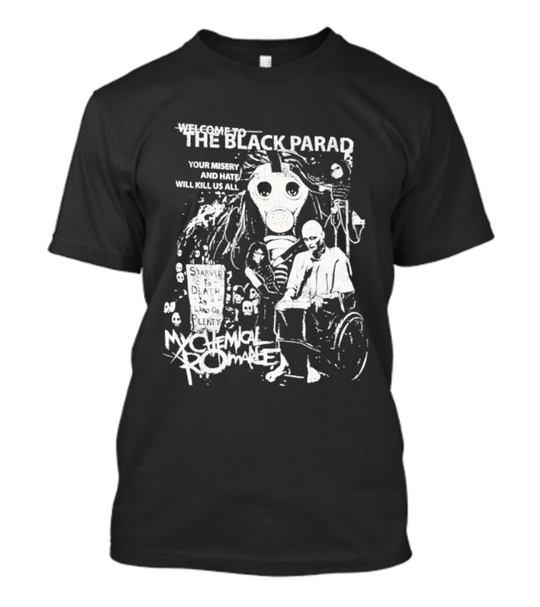 My Chemical Romance The Black Parade Tour Souvenir Mask Skeleton T-Shirt