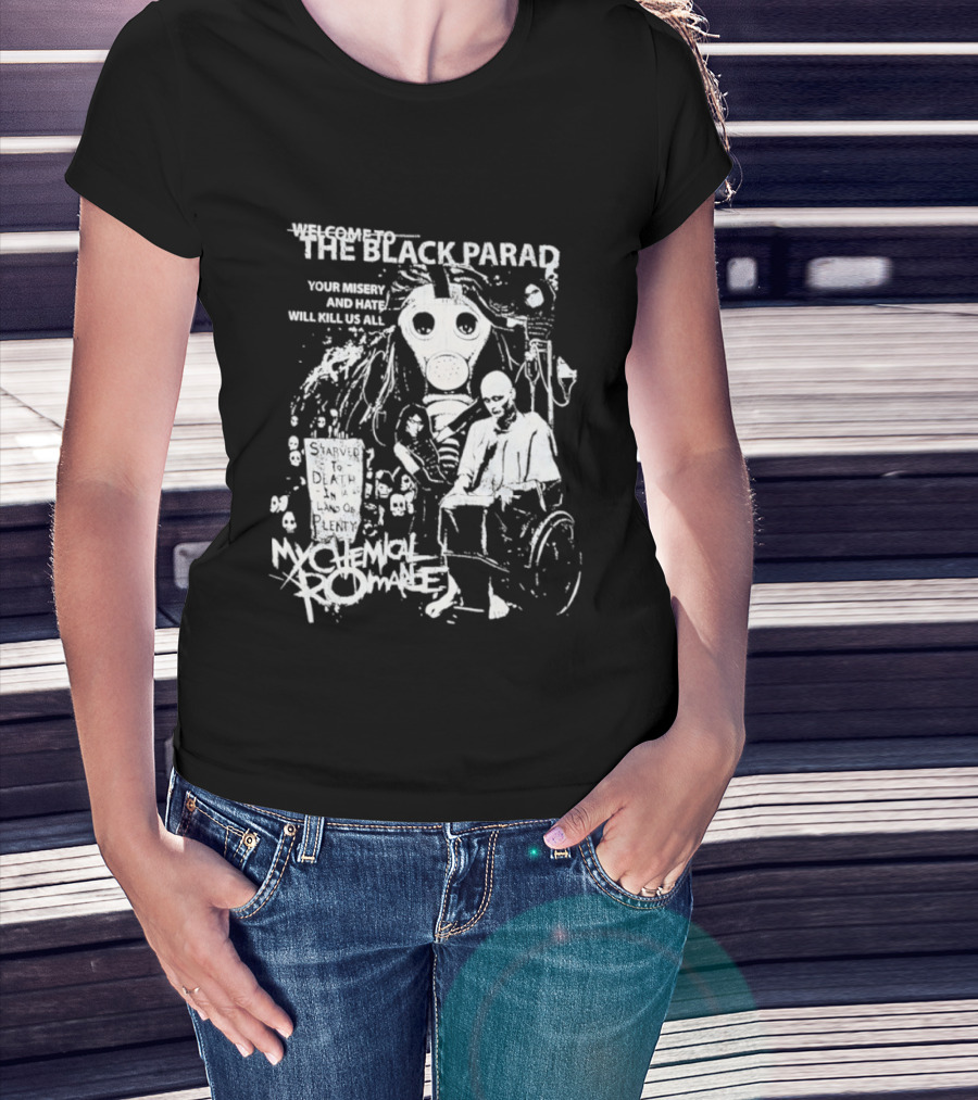 My Chemical Romance The Black Parade Tour Souvenir Mask Skeleton T-Shirt