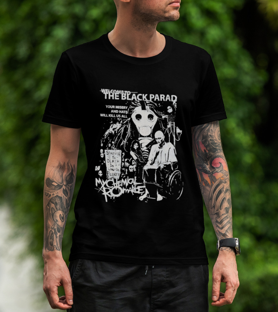 My Chemical Romance The Black Parade Tour Souvenir Mask Skeleton T-Shirt