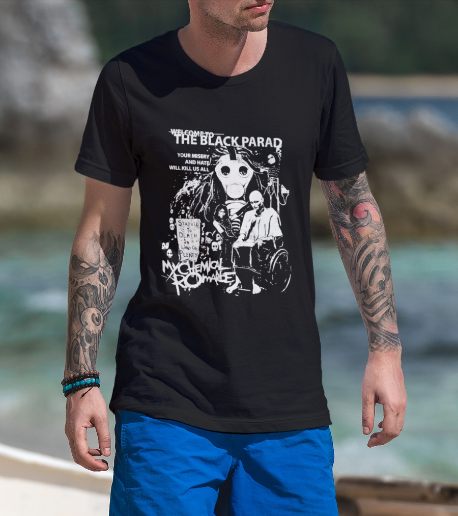 My Chemical Romance The Black Parade Tour Souvenir Mask Skeleton T-Shirt