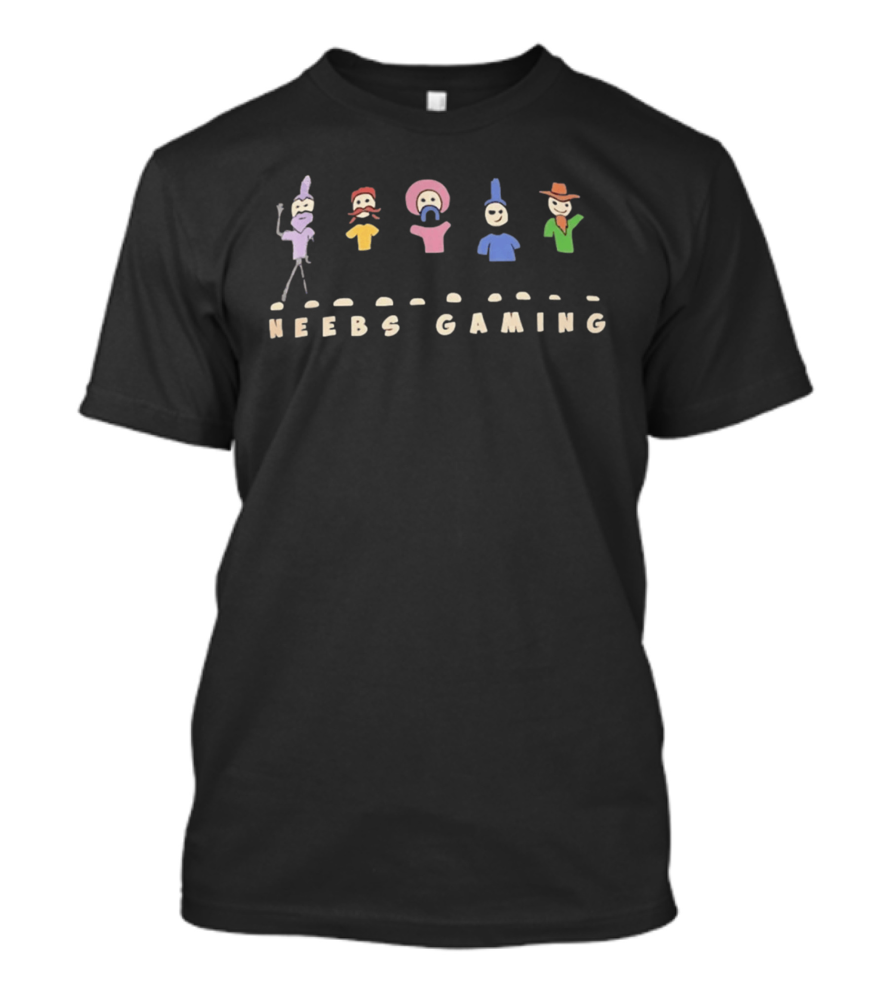 Neebs Gaming Stick Figure Crew Characters T-Shirt