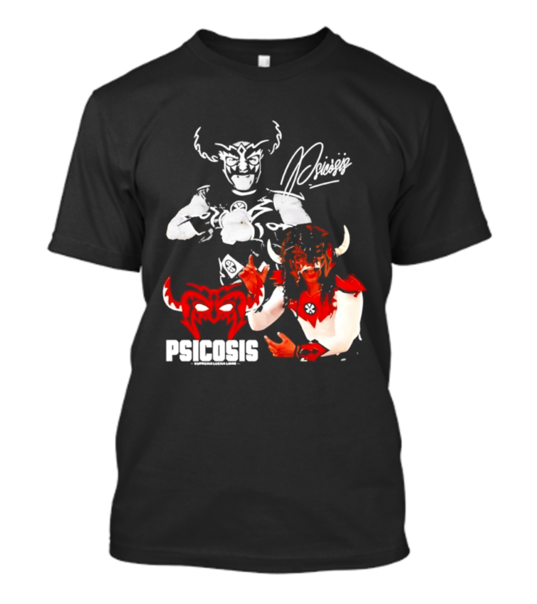 Psicosis Suprema Lucha Libre Wrestling Demon Mask Signature T-Shirt