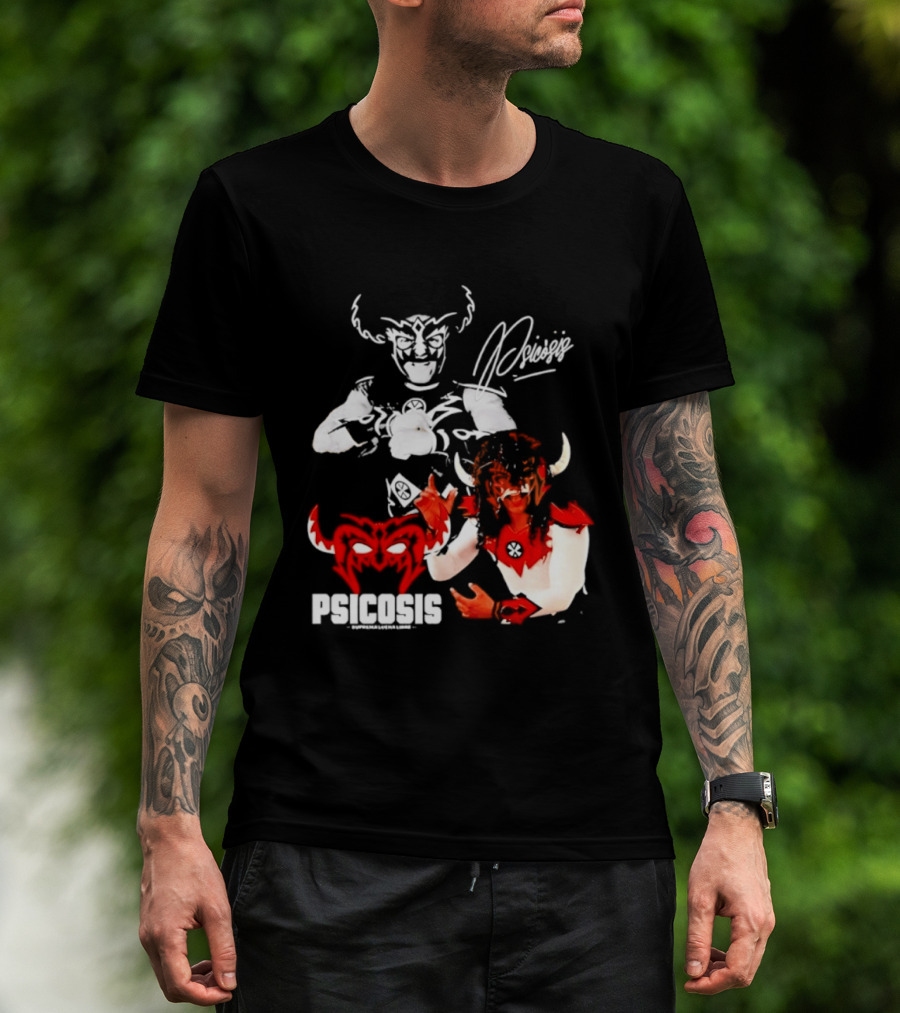 Psicosis Suprema Lucha Libre Wrestling Demon Mask Signature T-Shirt