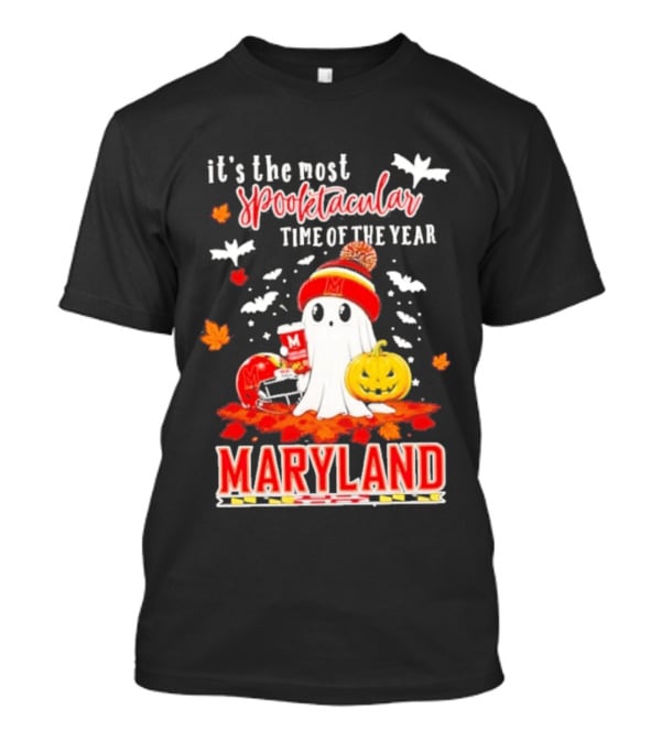 Maryland Terrapins Halloween 2026 Most Spooktacular Time Of The Year Ghost T-Shirt