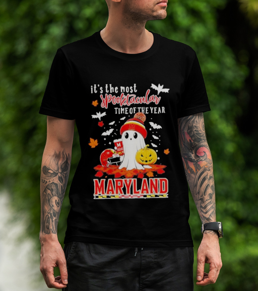 Maryland Terrapins Halloween 2026 Most Spooktacular Time Of The Year Ghost T-Shirt