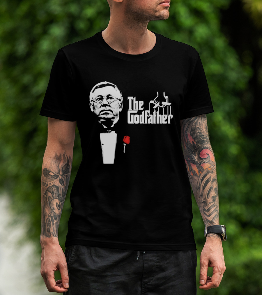 Sir Alex Ferguson The Godfather Tribute With Red Rose T-Shirt