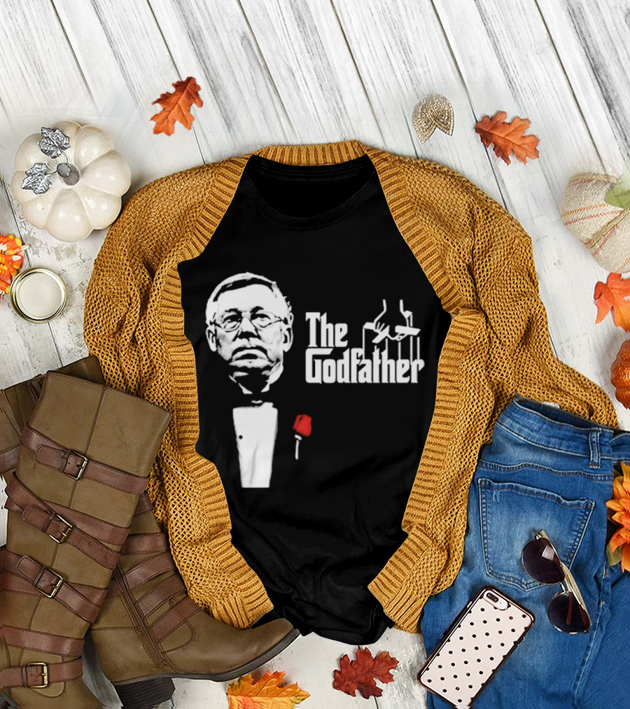Sir Alex Ferguson The Godfather Tribute With Red Rose T-Shirt