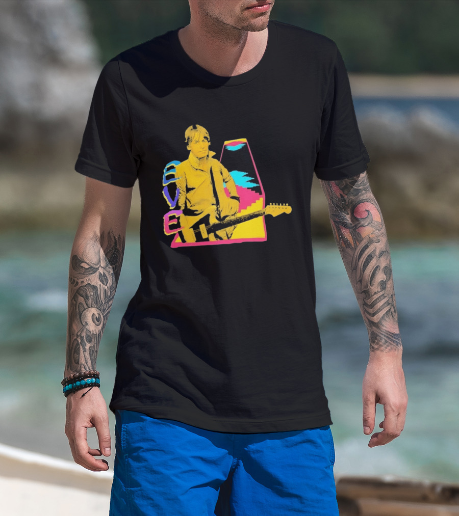 Steve Perry 80s Rock Vibes Retro Guitar T-Shirt