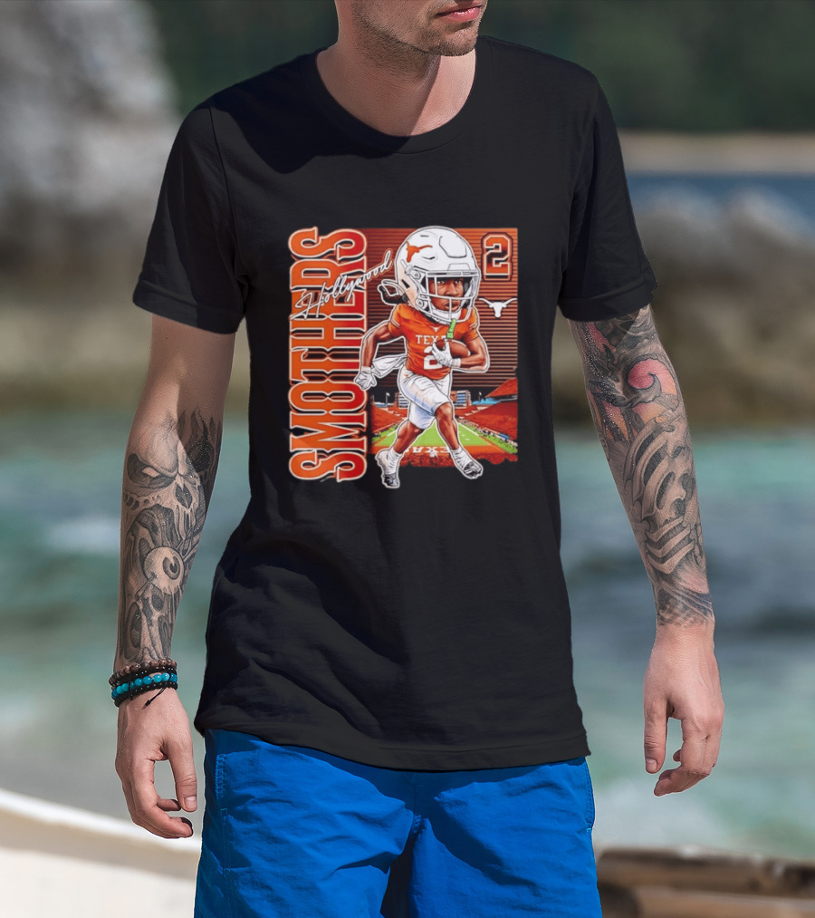 Hollywood Smothers Texas Longhorns Number 2 Football Player Action T-Shirt