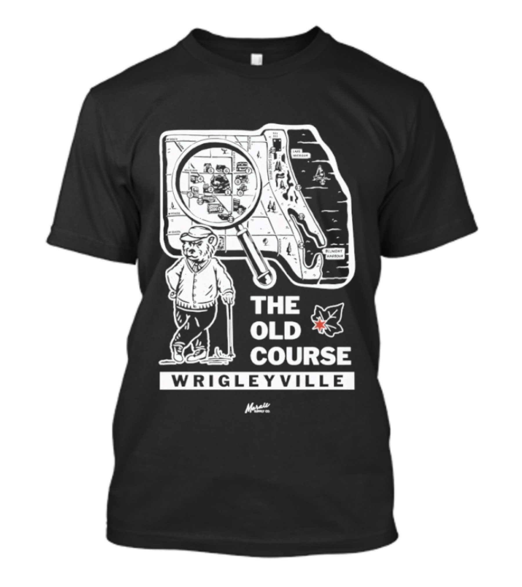 The Old Course Chicago Map Wrigleyville Baseball Landmark T-Shirt