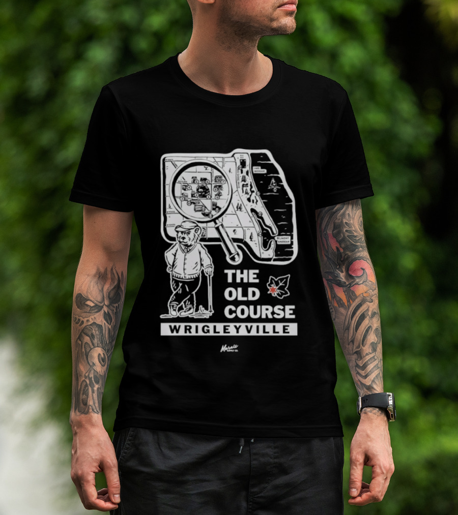 The Old Course Chicago Map Wrigleyville Baseball Landmark T-Shirt