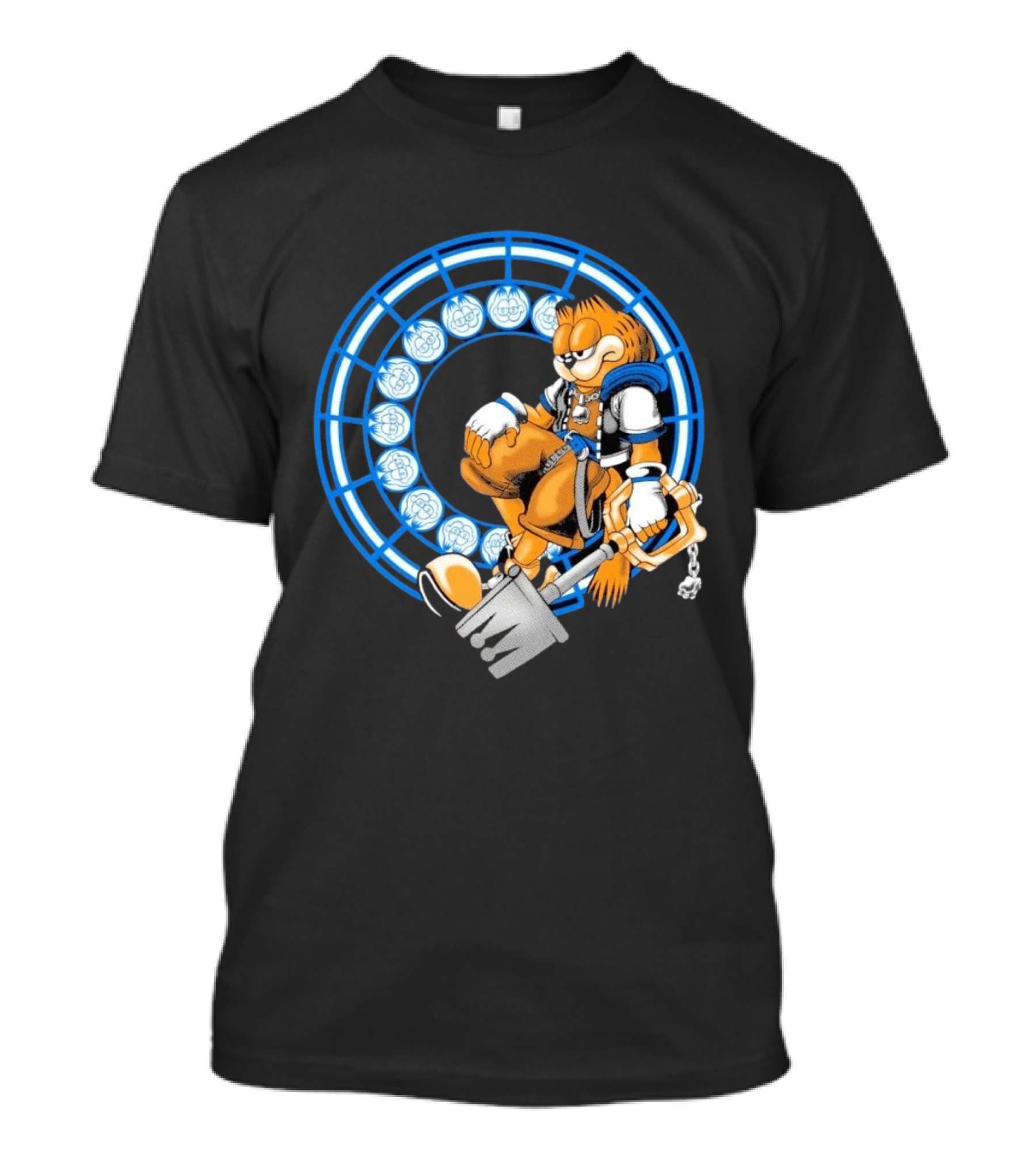 Just Another Heartless Monday Yetee Crossover With Keyblade Wielding Garfiend And Cool Blue Circles T-Shirt