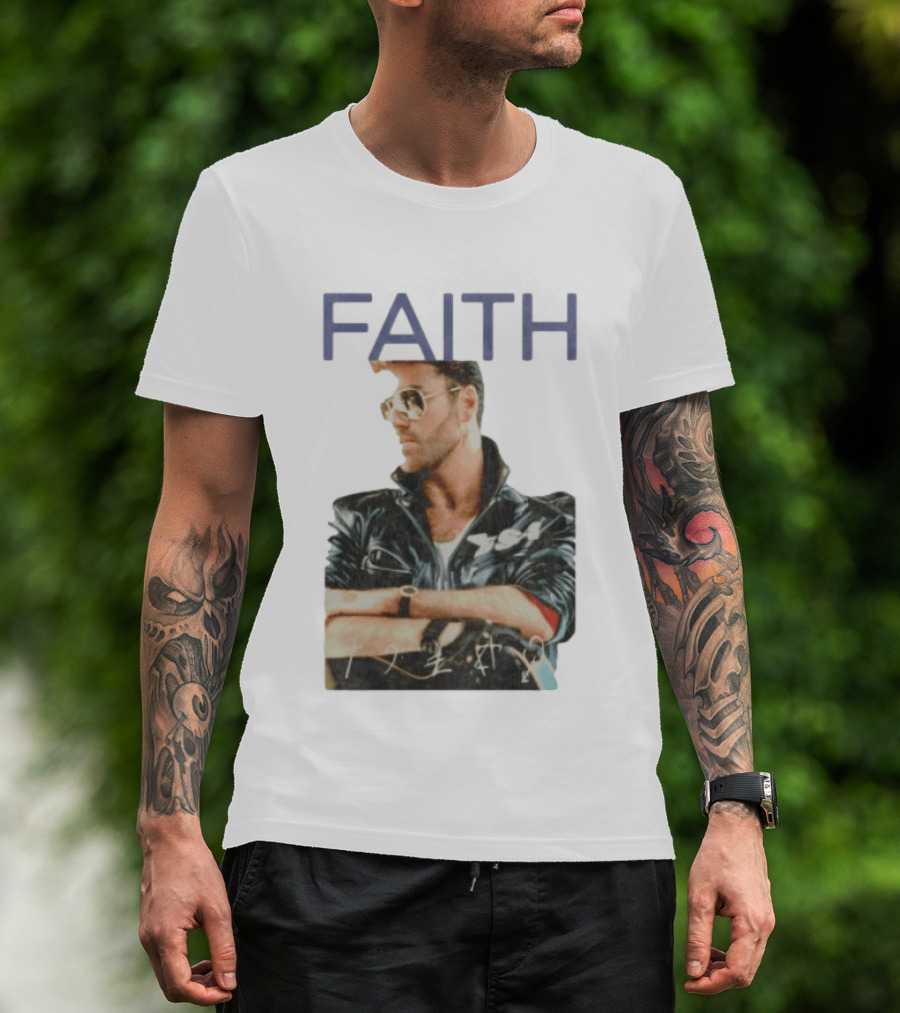 George Michael Faith Tour Leather Jacket And Aviator T-Shirt