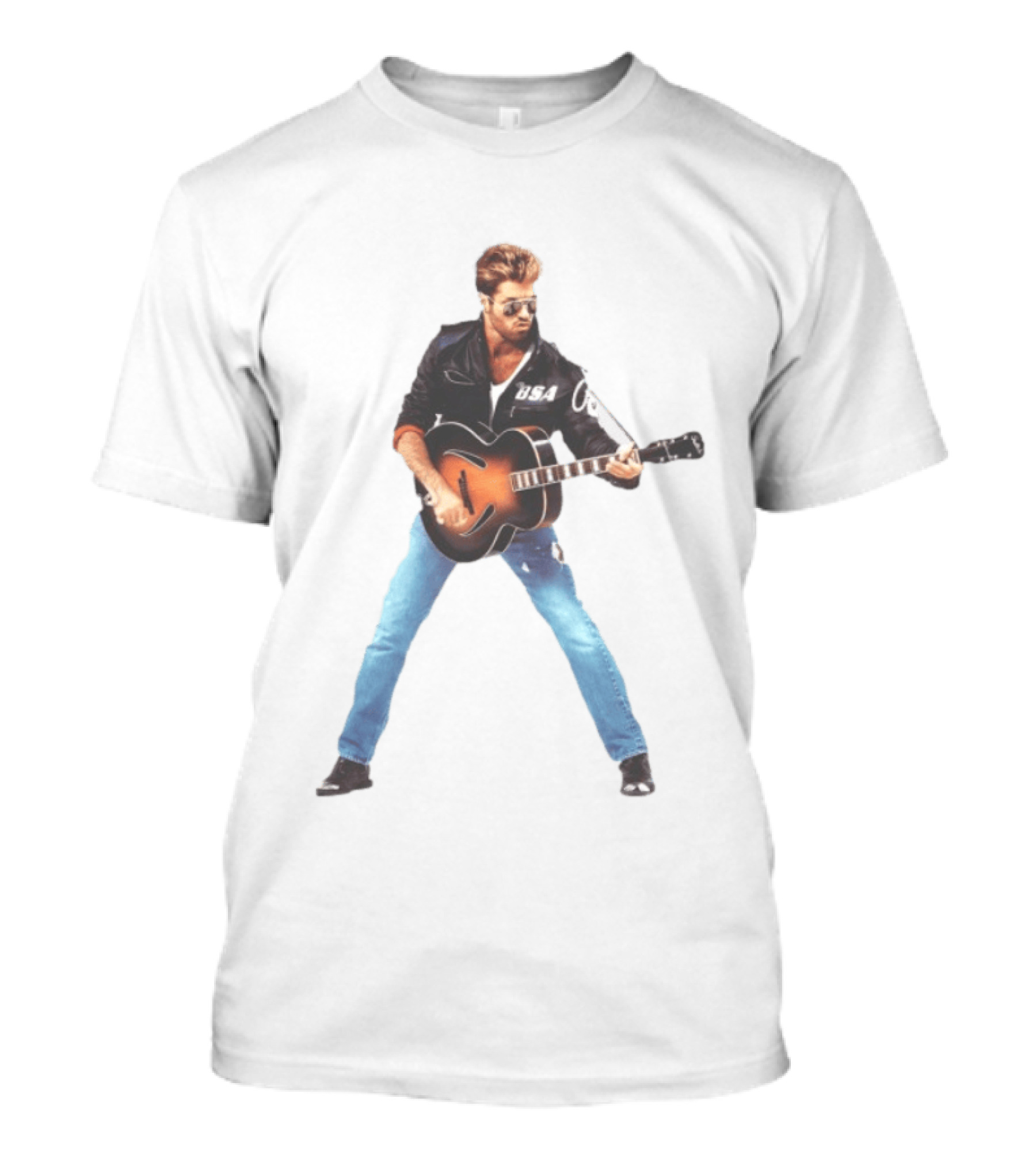George Michael Faith Tour 1988 USA Guitar Jacket T-Shirt