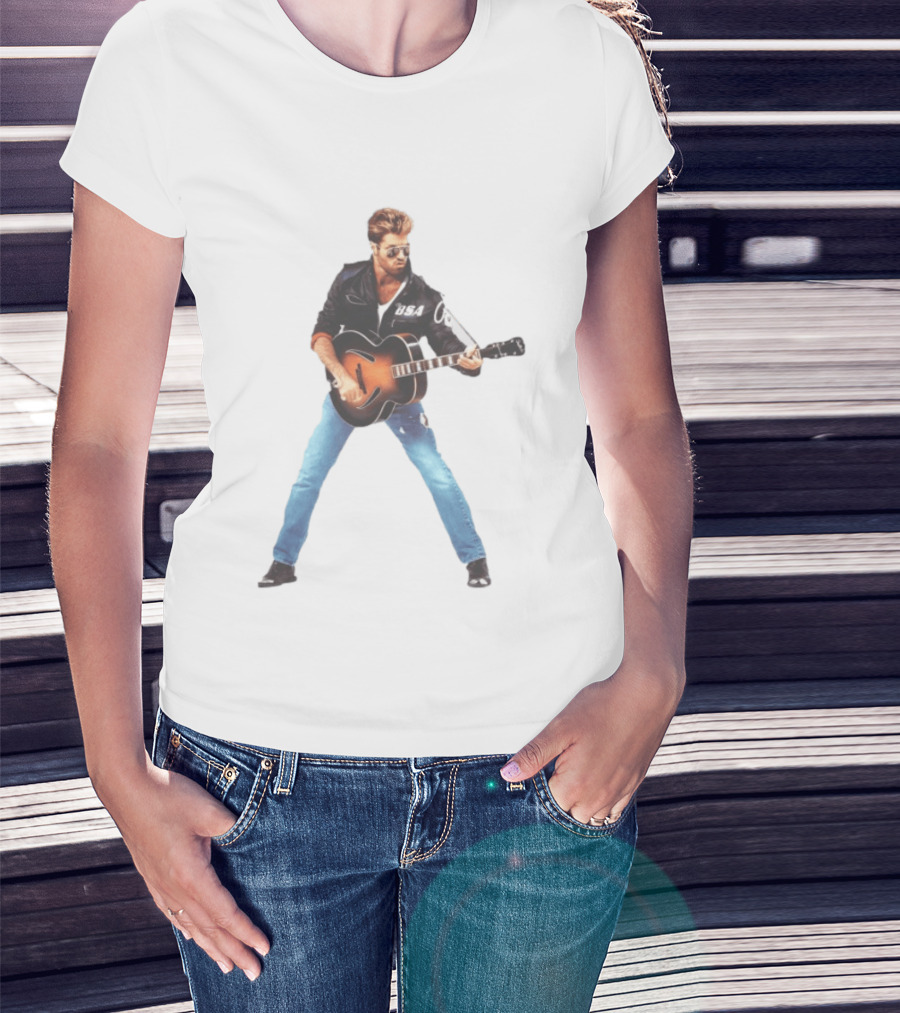 George Michael Faith Tour 1988 USA Guitar Jacket T-Shirt