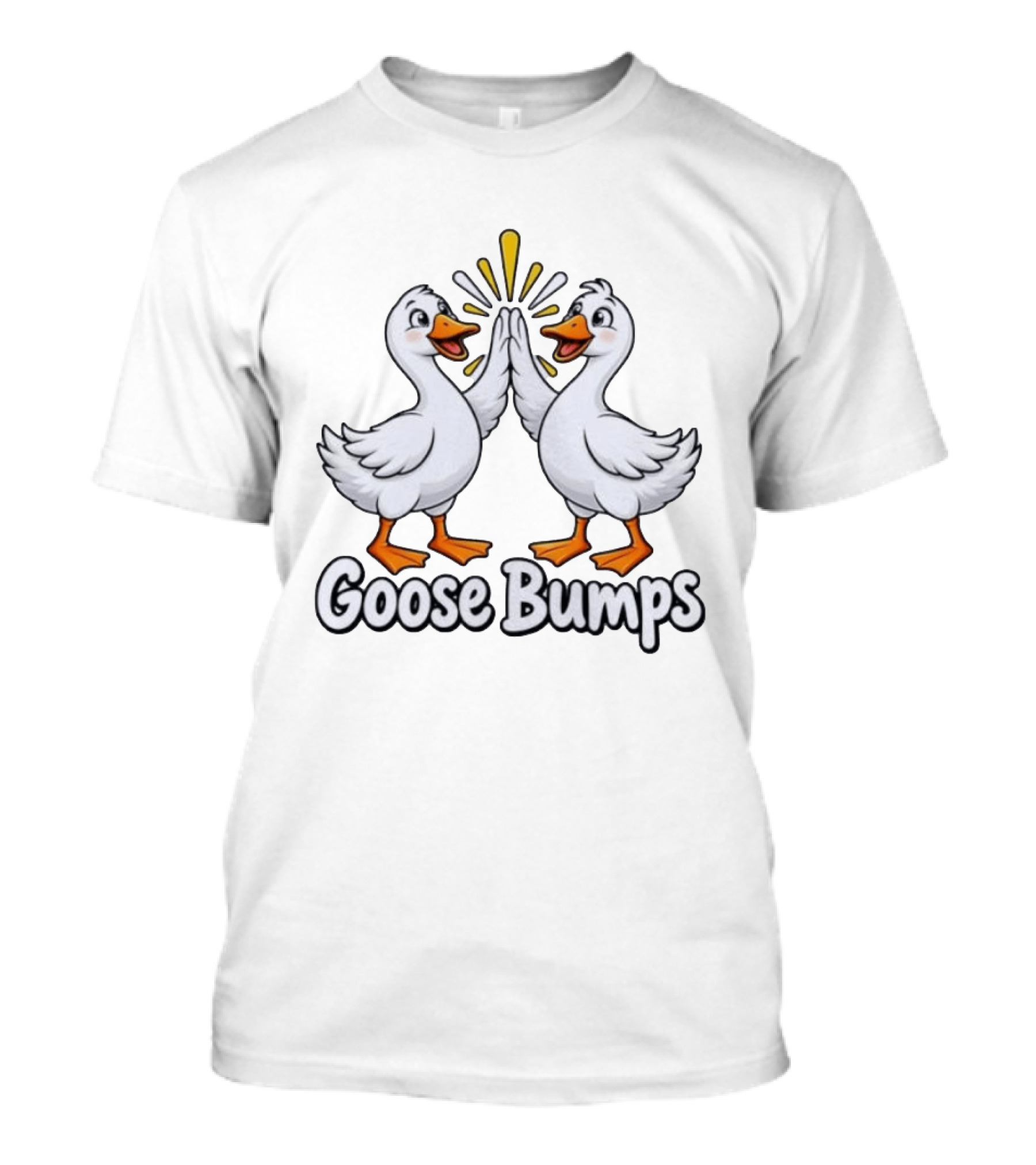 Goose Bumps High Five Ducks Cartoon Humor T-Shirt