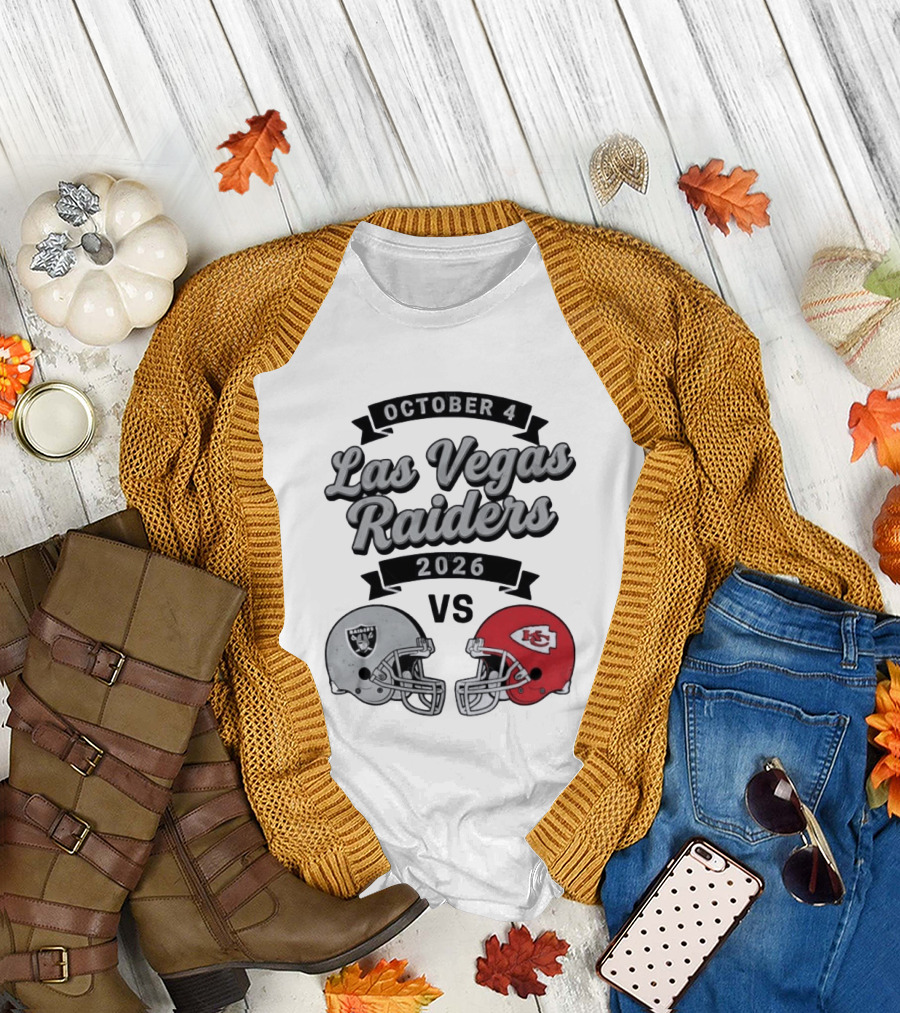 October 4 Las Vegas Raiders 2026 Vs Kansas City Chiefs T-Shirt