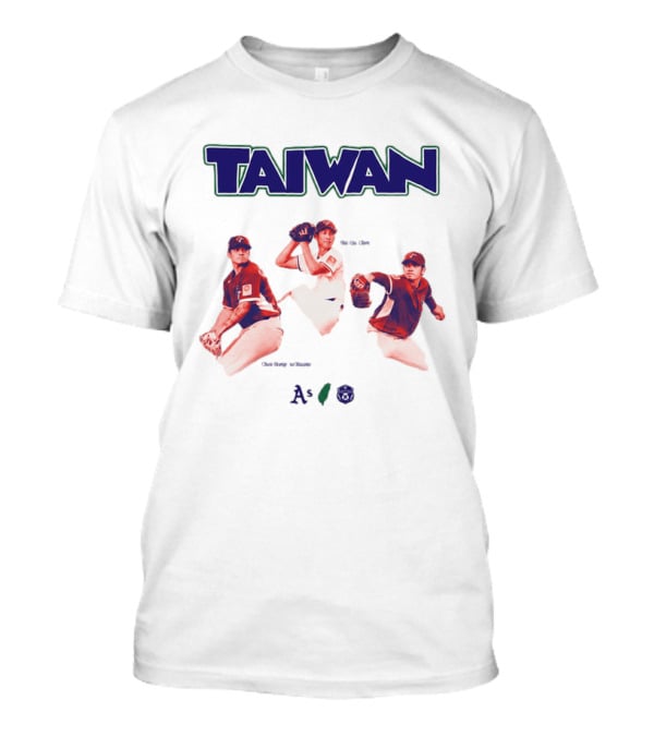 Taiwan Baseball Players Heritage With Taiwan Athletics And Baseball Federation Logos T-Shirt