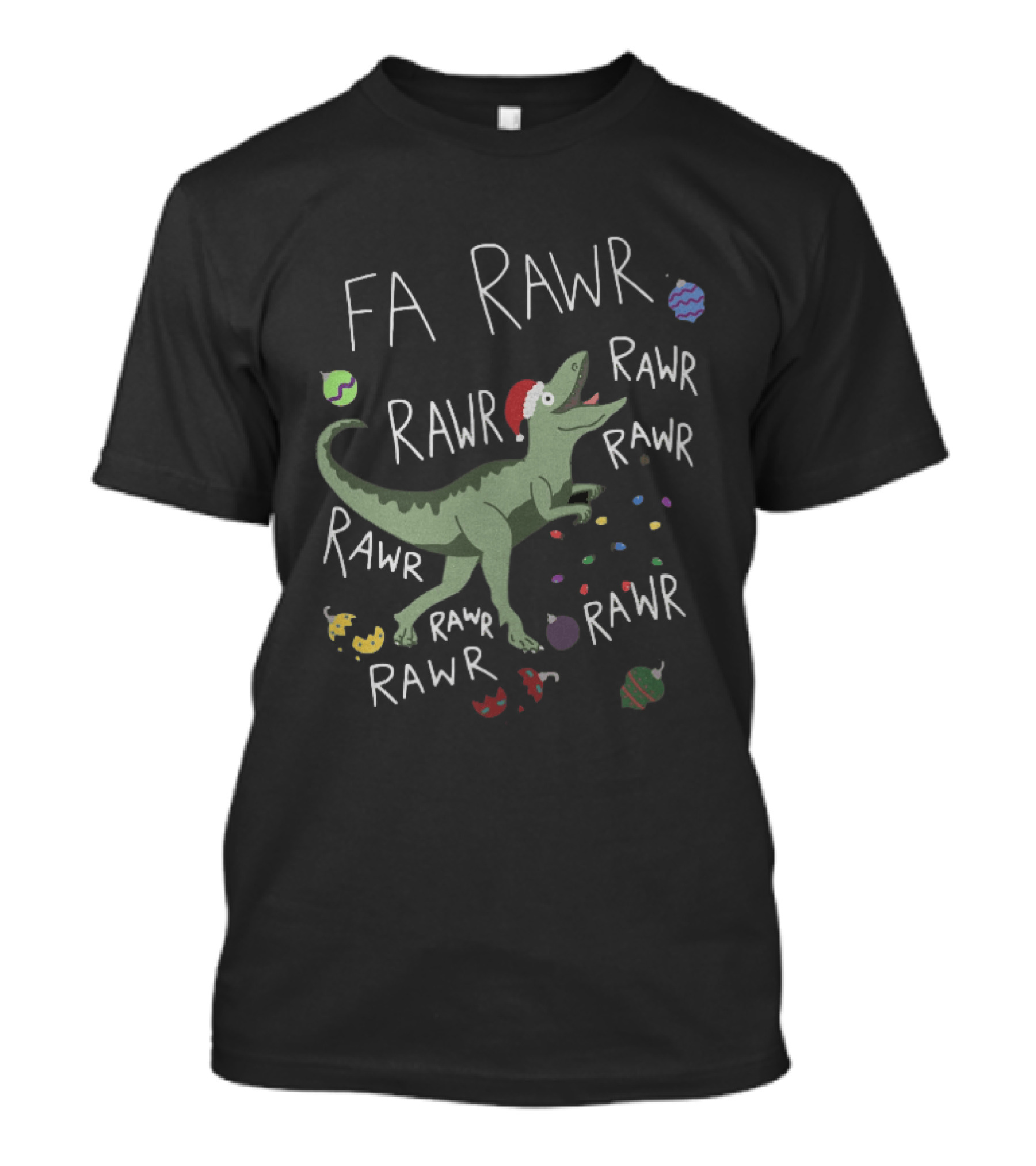 Santa Dinosaur Rex Fa Rawr Rawr Rawr Christmas Holiday T-Shirt
