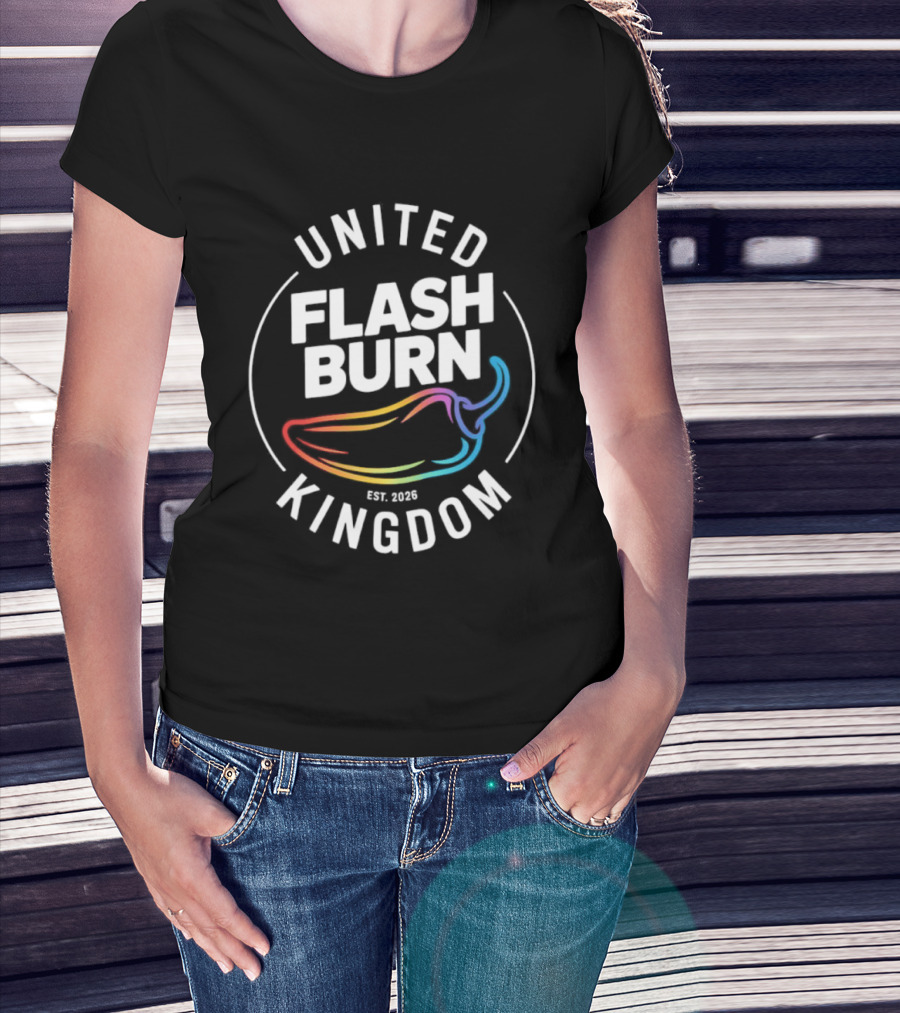 United Flash Burn Kingdom Est 2026 Spicy Pepper Color Burst T-Shirt