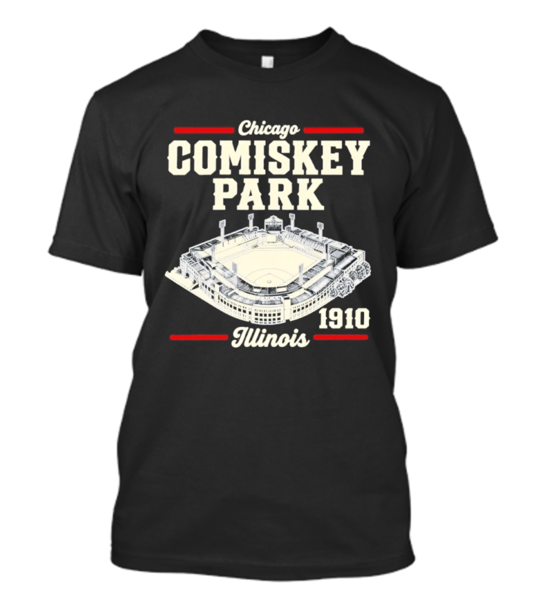 Chicago Comiskey Park 1910 Illinois Historic Baseball Stadium T-Shirt