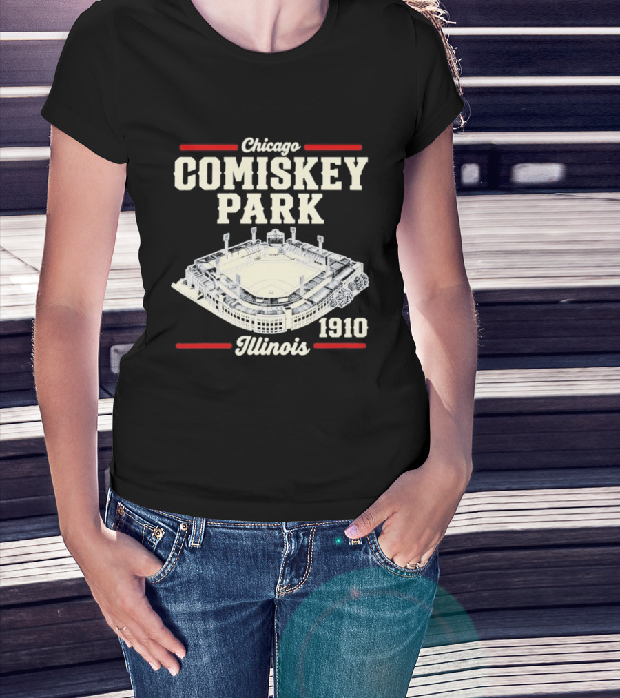 Chicago Comiskey Park 1910 Illinois Historic Baseball Stadium T-Shirt