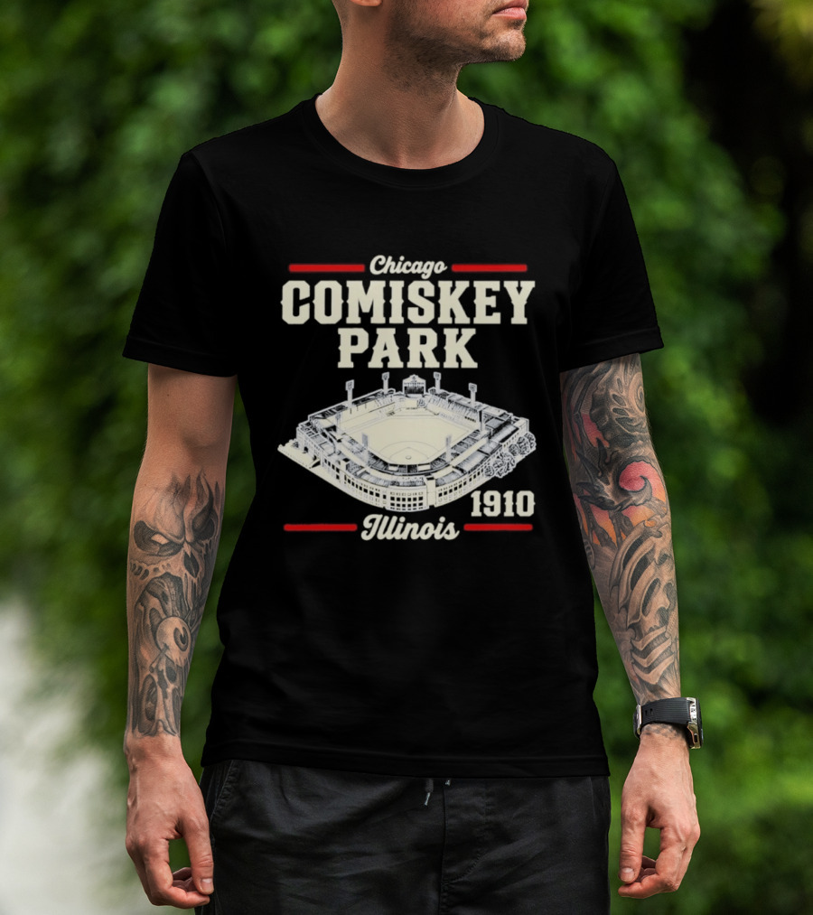 Chicago Comiskey Park 1910 Illinois Historic Baseball Stadium T-Shirt