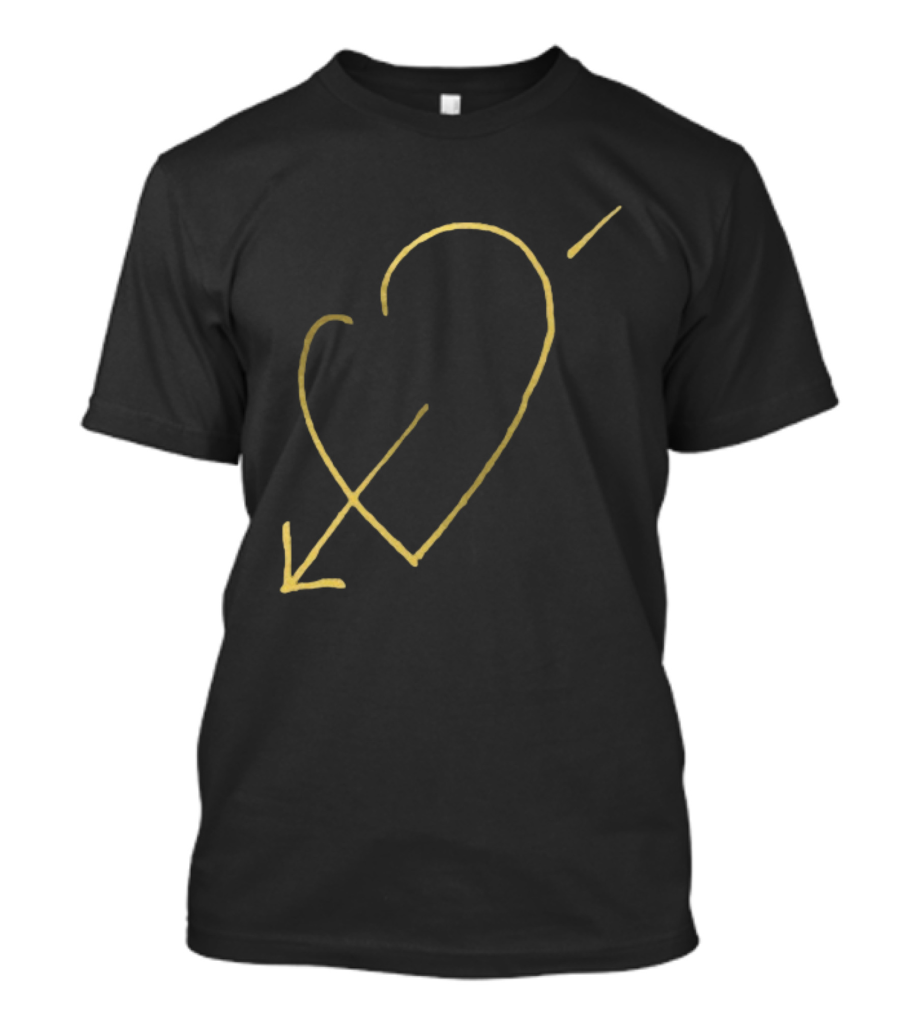 George Michael Store Faith Tour Heart Black Gold Arrow T-Shirt