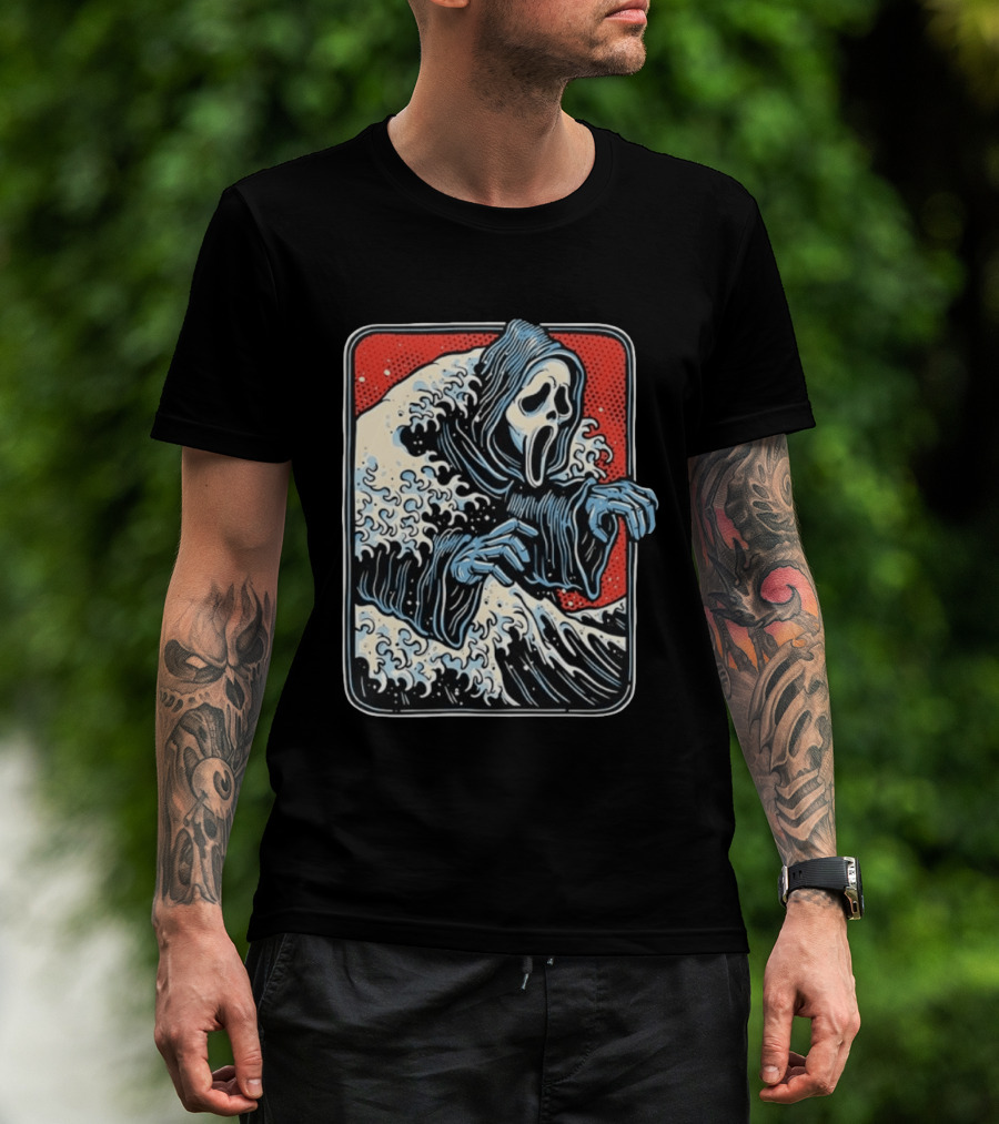 Ghostface The Great Wave Halftone Scream T-Shirt