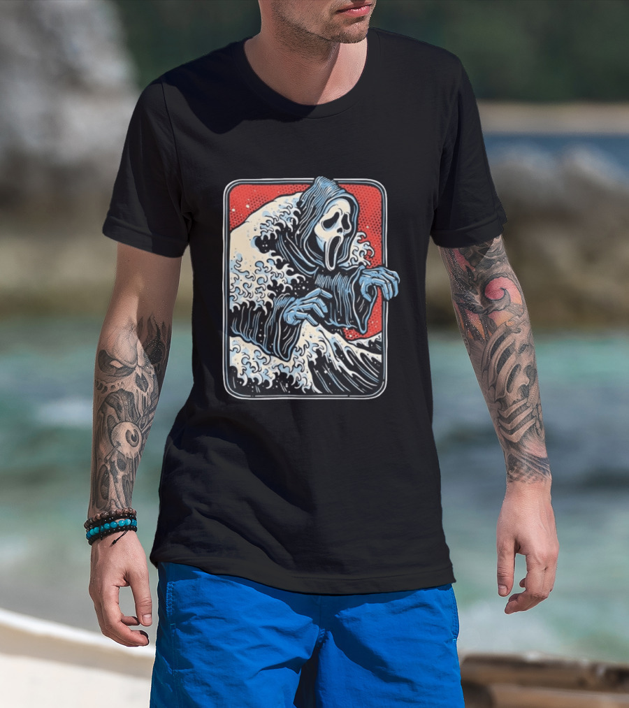 Ghostface The Great Wave Halftone Scream T-Shirt
