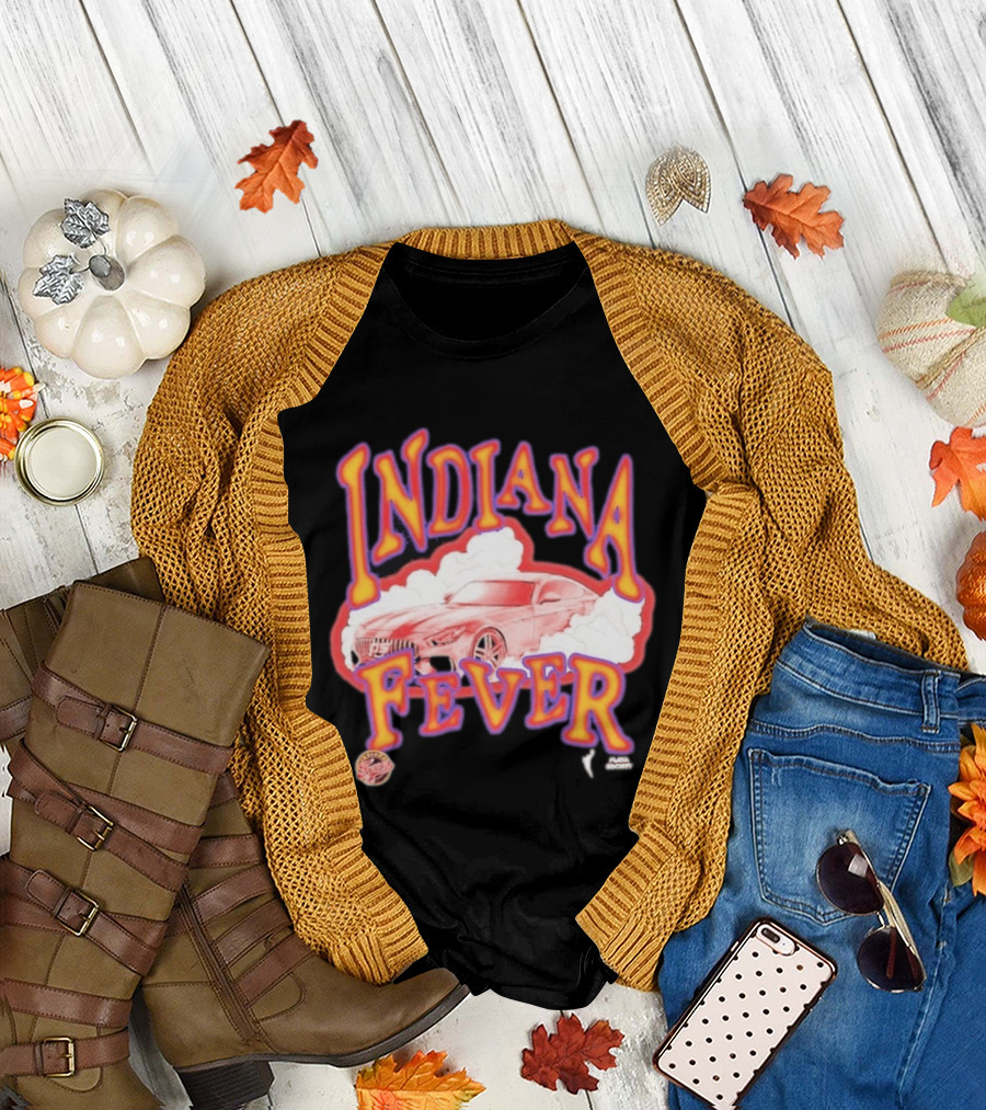 Indiana Fever Car Sketch Design WNBA Team Spirit T-Shirt