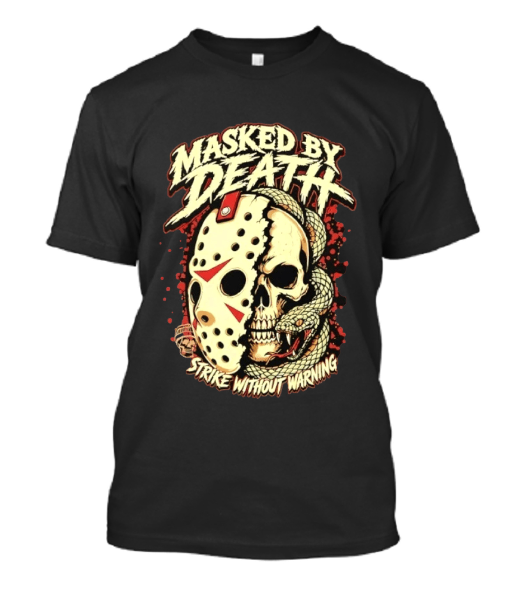 Masked By Death Jason Voorhees Strike Without Warning Horror T-Shirt
