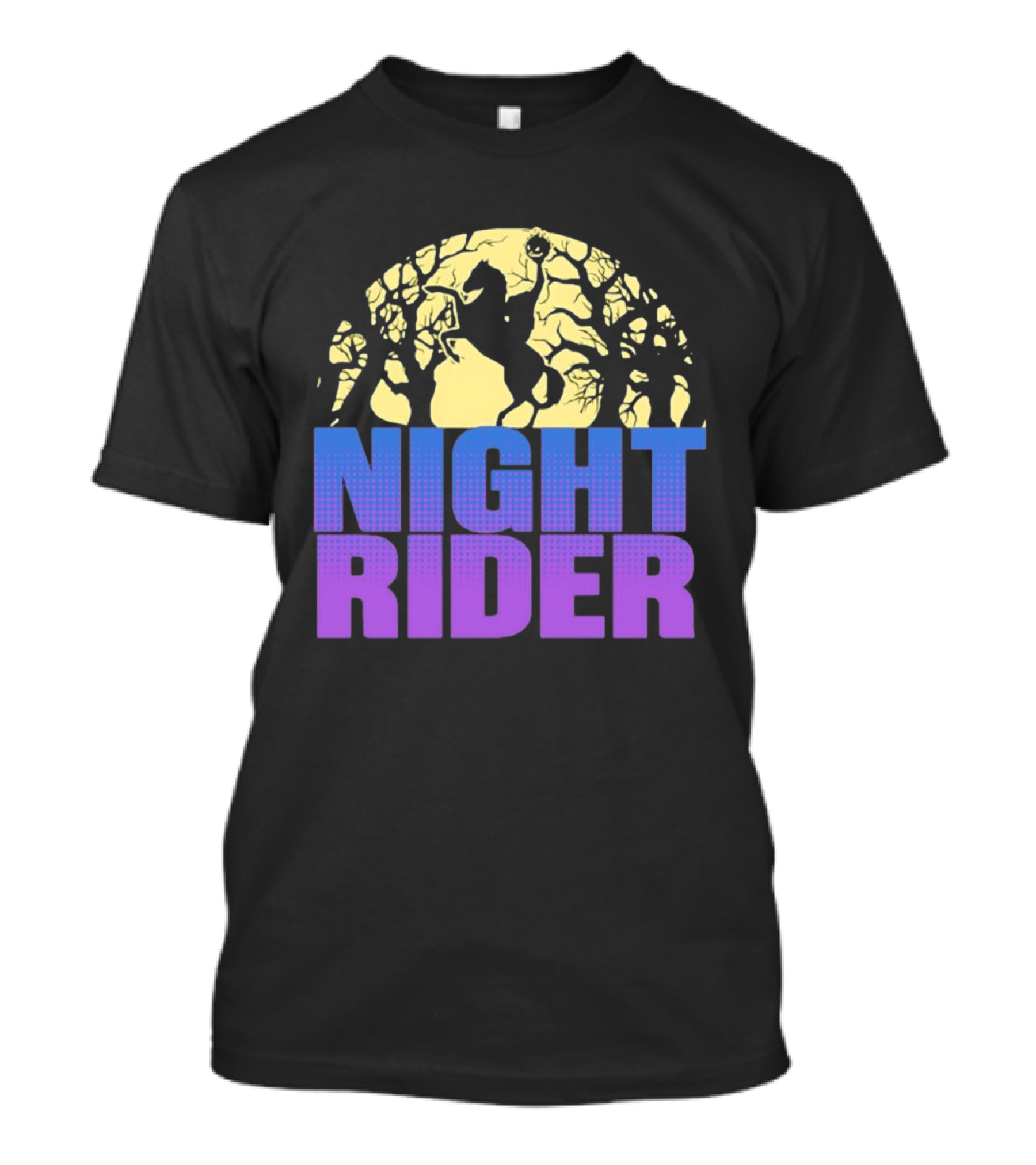 Night Rider Headless Horseman Halloween Moon T-Shirt