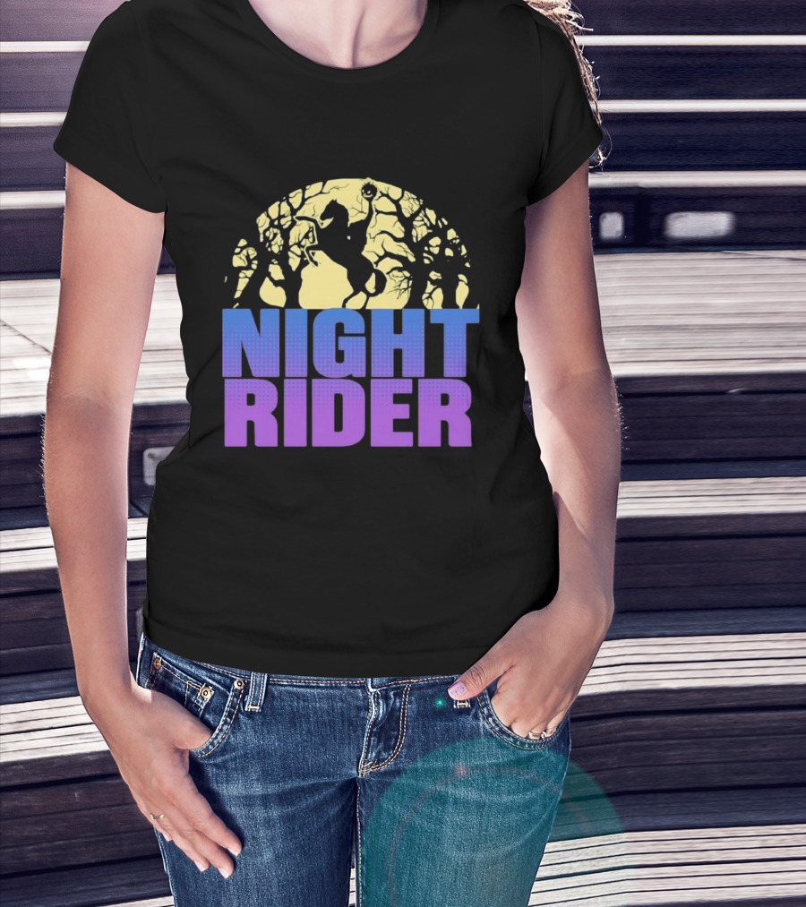 Night Rider Headless Horseman Halloween Moon T-Shirt