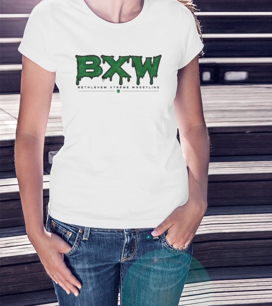 Bethlehem Xtreme Wrestling BXW Dripping Green Letters T-Shirt
