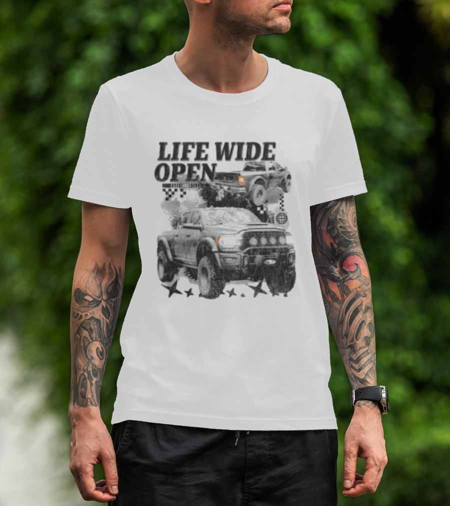 Cboystv Store Prospector Whiteout Life Wide Open Offroad Trucks T-Shirt