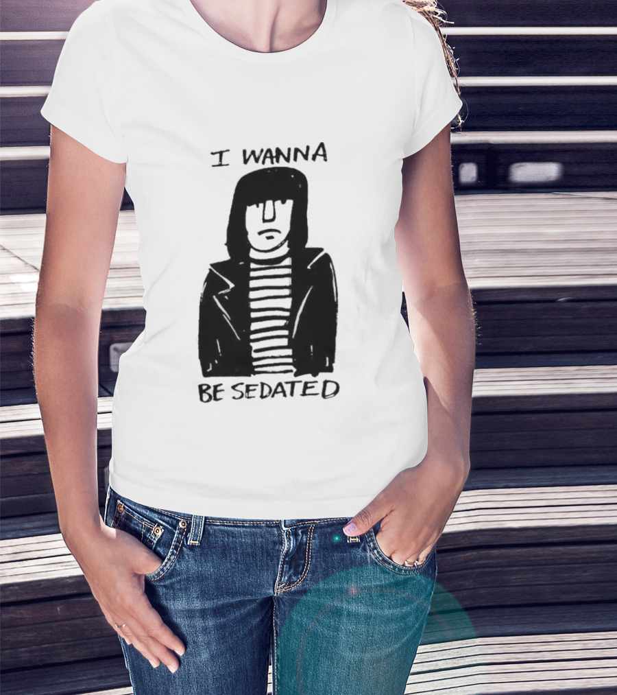 I Wanna Be Sedated Striped Jacket Character Sketch T-Shirt