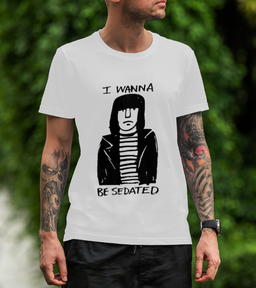 I Wanna Be Sedated Striped Jacket Character Sketch T-Shirt